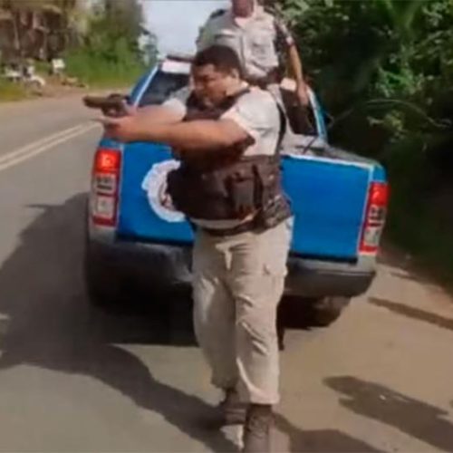 PM atira contra manifestante em protesto de caminhoneiros na BR-101