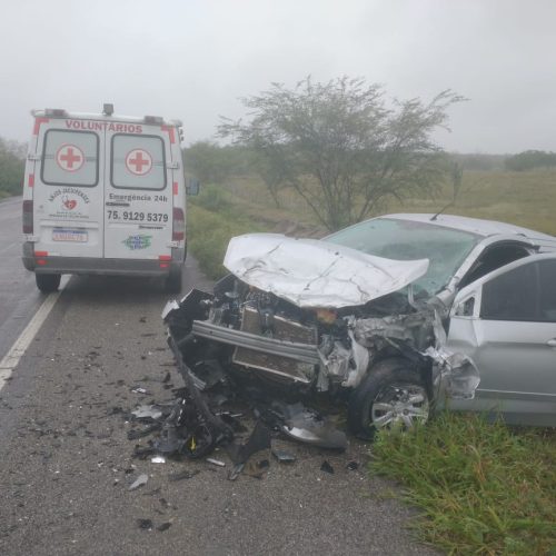 Colisão deixa dois feridos na BR-324, trecho Riachão/Nova Fátima