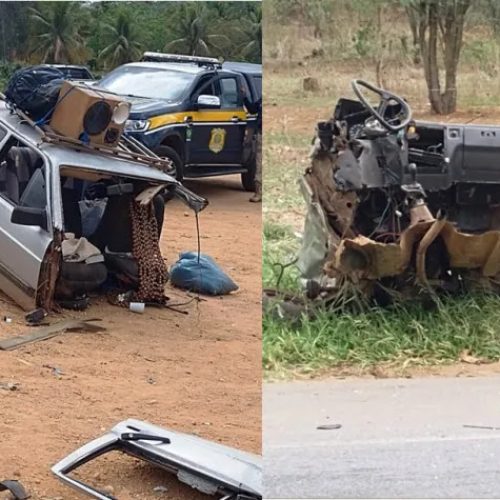 Veículo parte ao meio após colisão na BR-110, em Jeremoabo