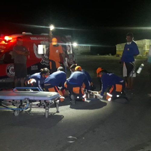 Riachão: Motociclista sofre fraturas na perna e moto pega fogo em acidente na BR-324