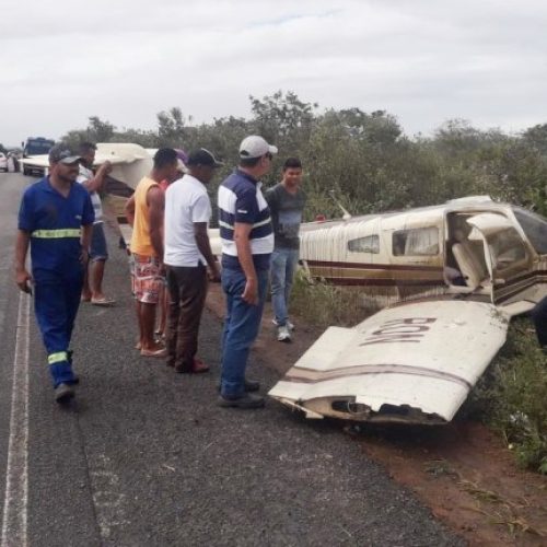 Avião de pequeno porte faz pouso forçado em trecho da BR-110