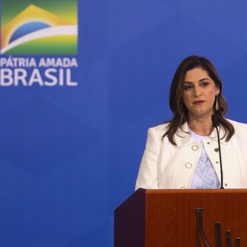 A ministra da Mulher, da Família e dos Direitos Humanos, Cristiane Britto, participa do evento Brasil pela Vida e pela Família,no Palácio do Planalto