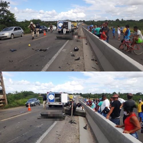 Duas pessoas morrem após colisão frontal entre moto e carro na BR-116 Norte