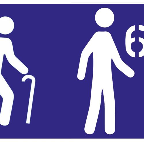 Placas de trânsito que representam idosos não terão mais bengala